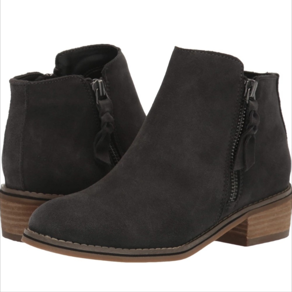 Blondo Liam gray suede booties